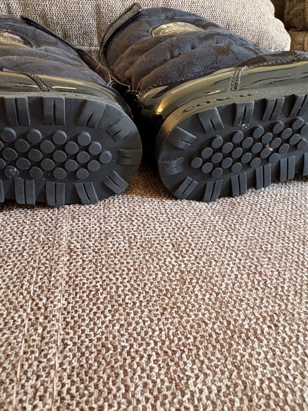 Coach Black Quilted Logo Mid-Calf Boots - Picture 6 of 7